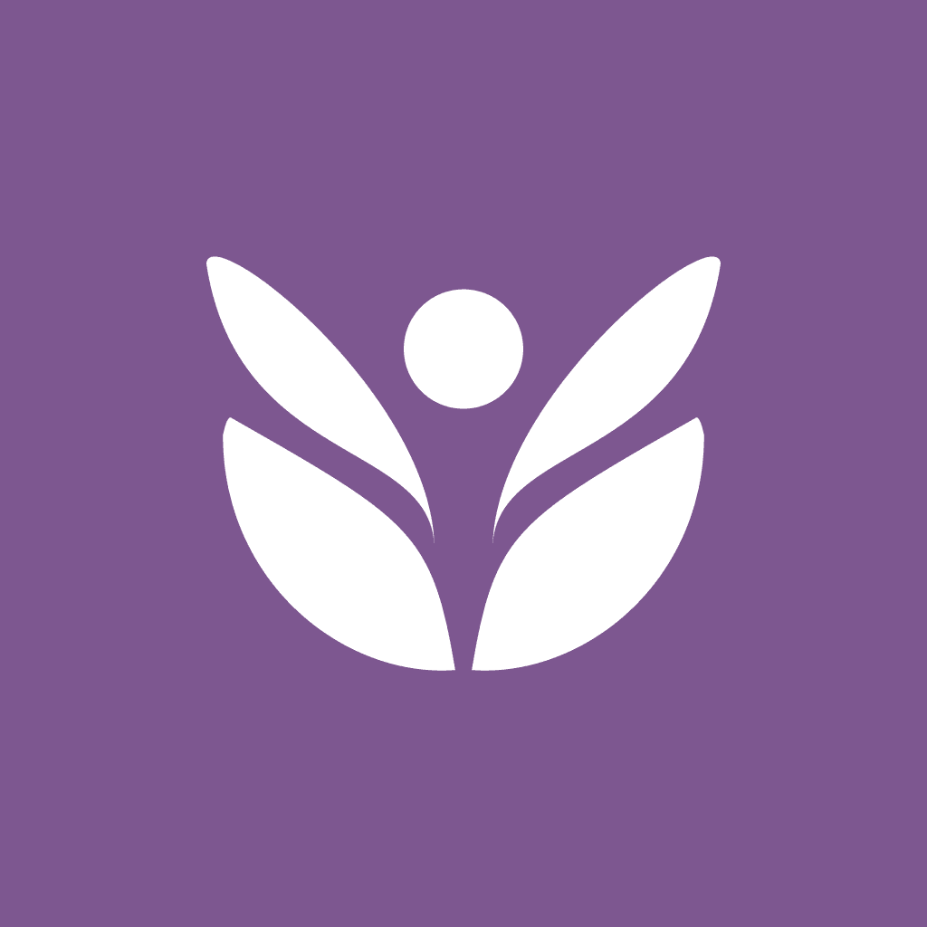 The new symbol in white on a purple square, sized for a profile photo
